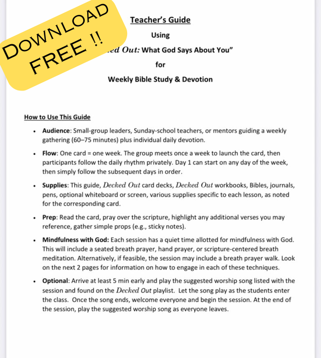 Home free decked out teacher guide